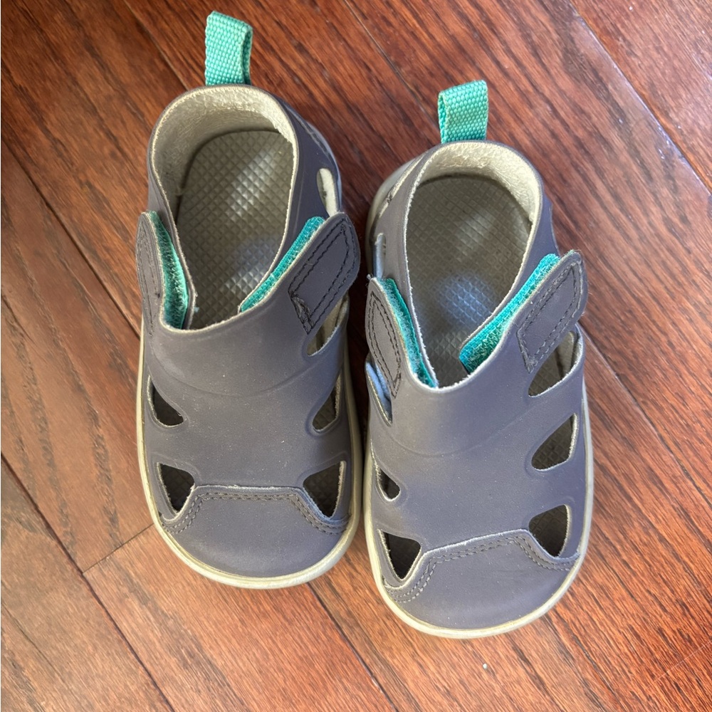 Kids Gray and Green Sandals